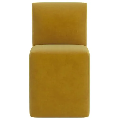 Graham Velvet Dining Chair - Yellow