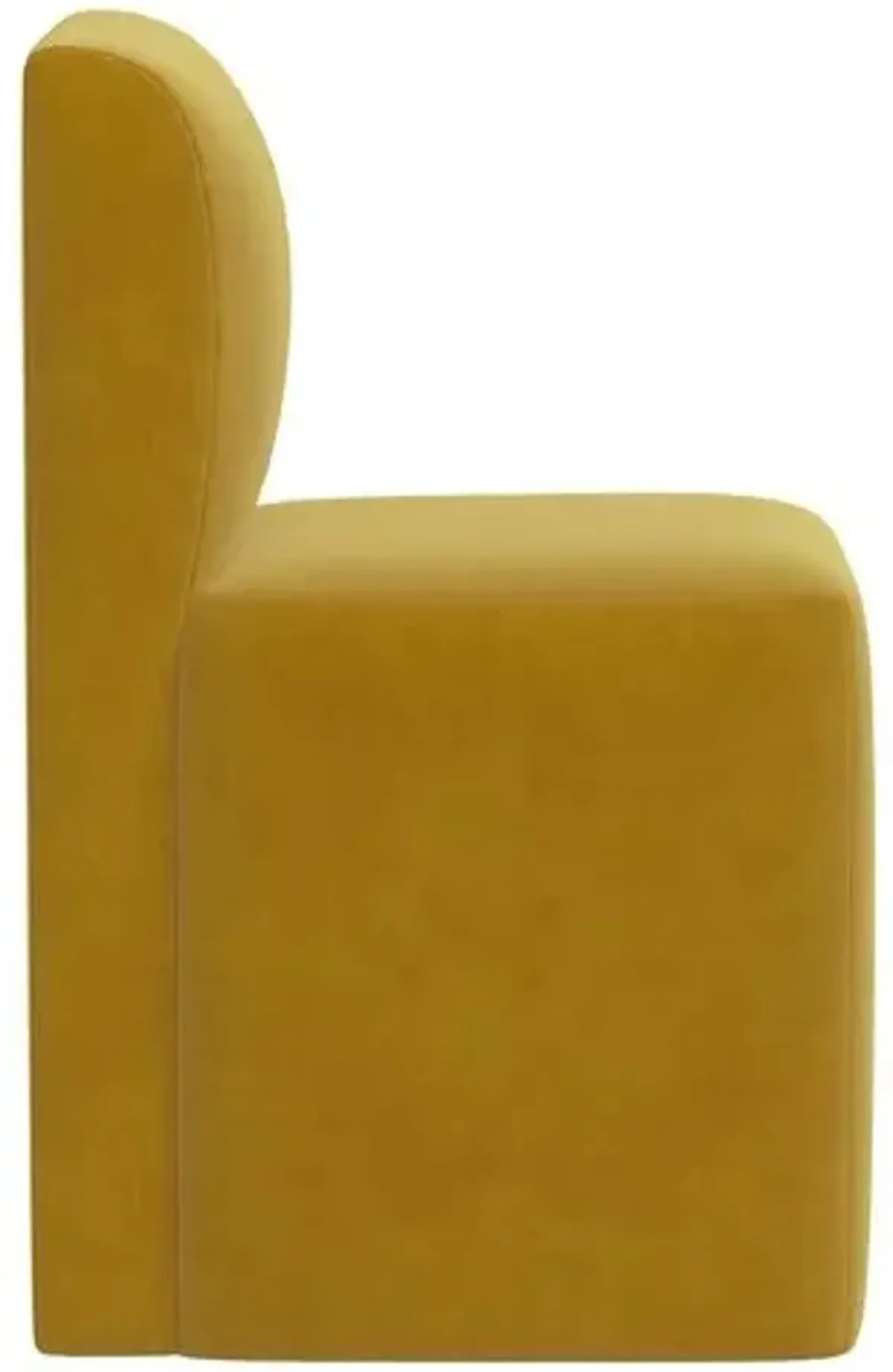 Graham Velvet Dining Chair - Yellow