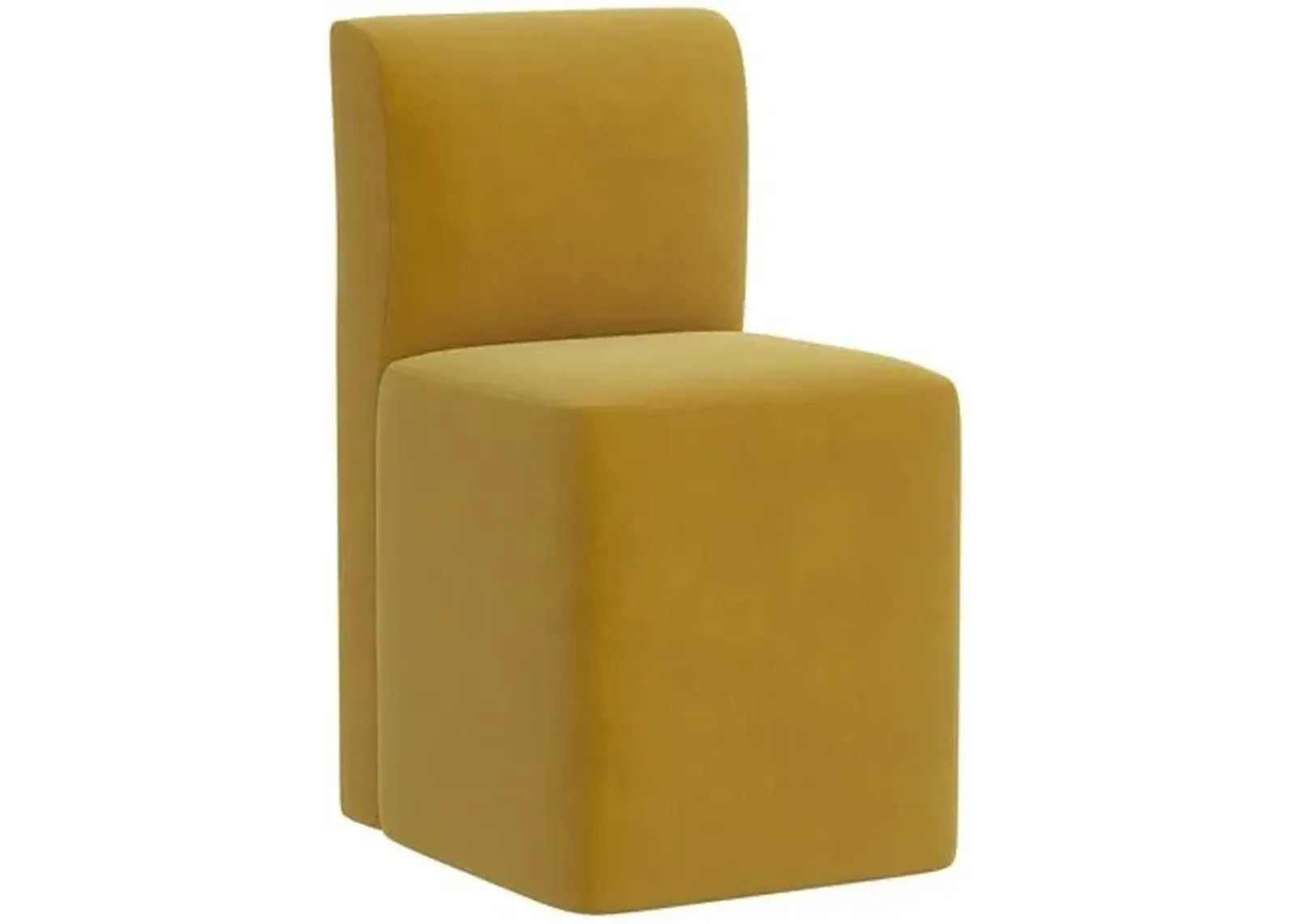 Graham Velvet Dining Chair - Yellow