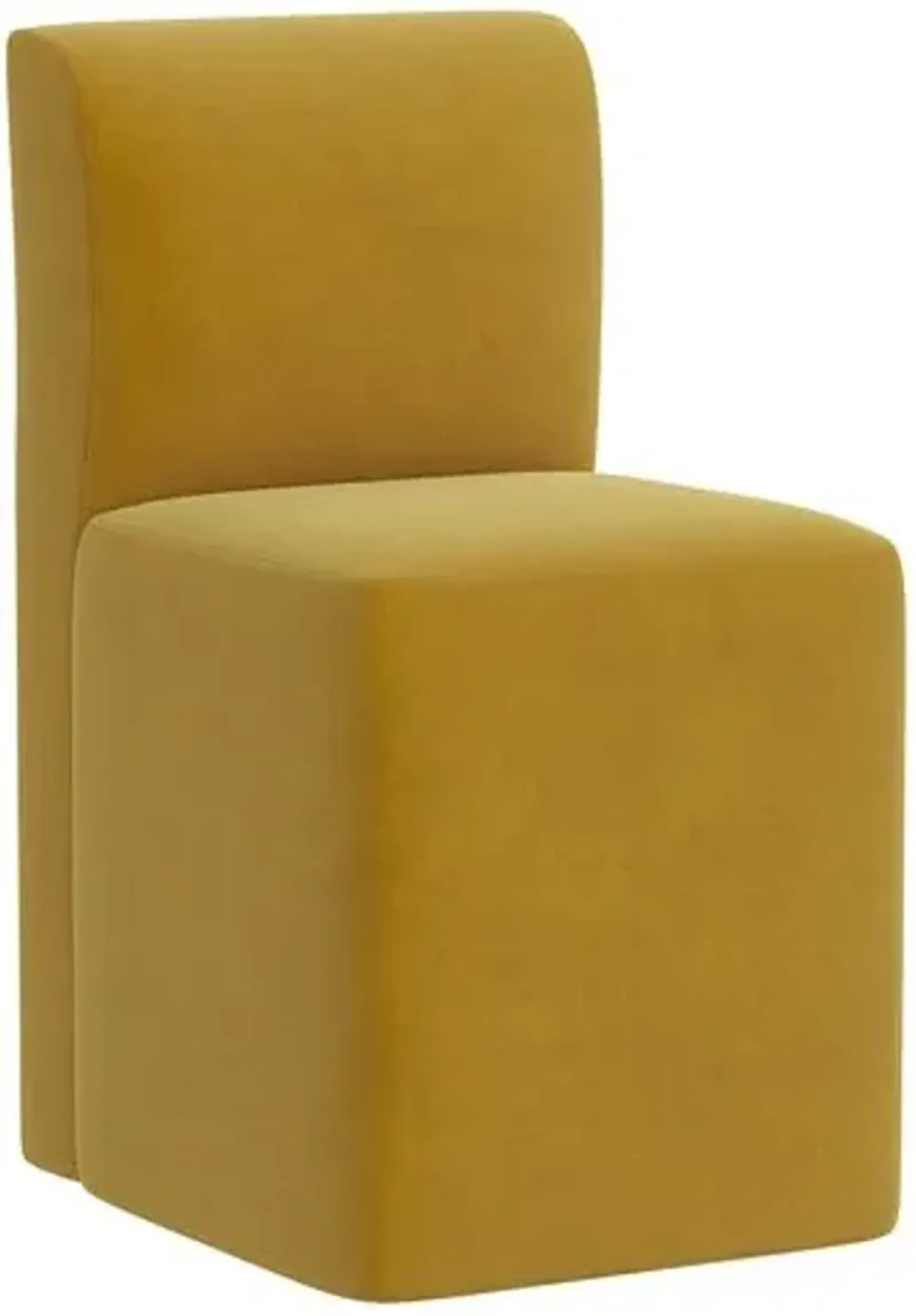 Graham Velvet Dining Chair - Yellow