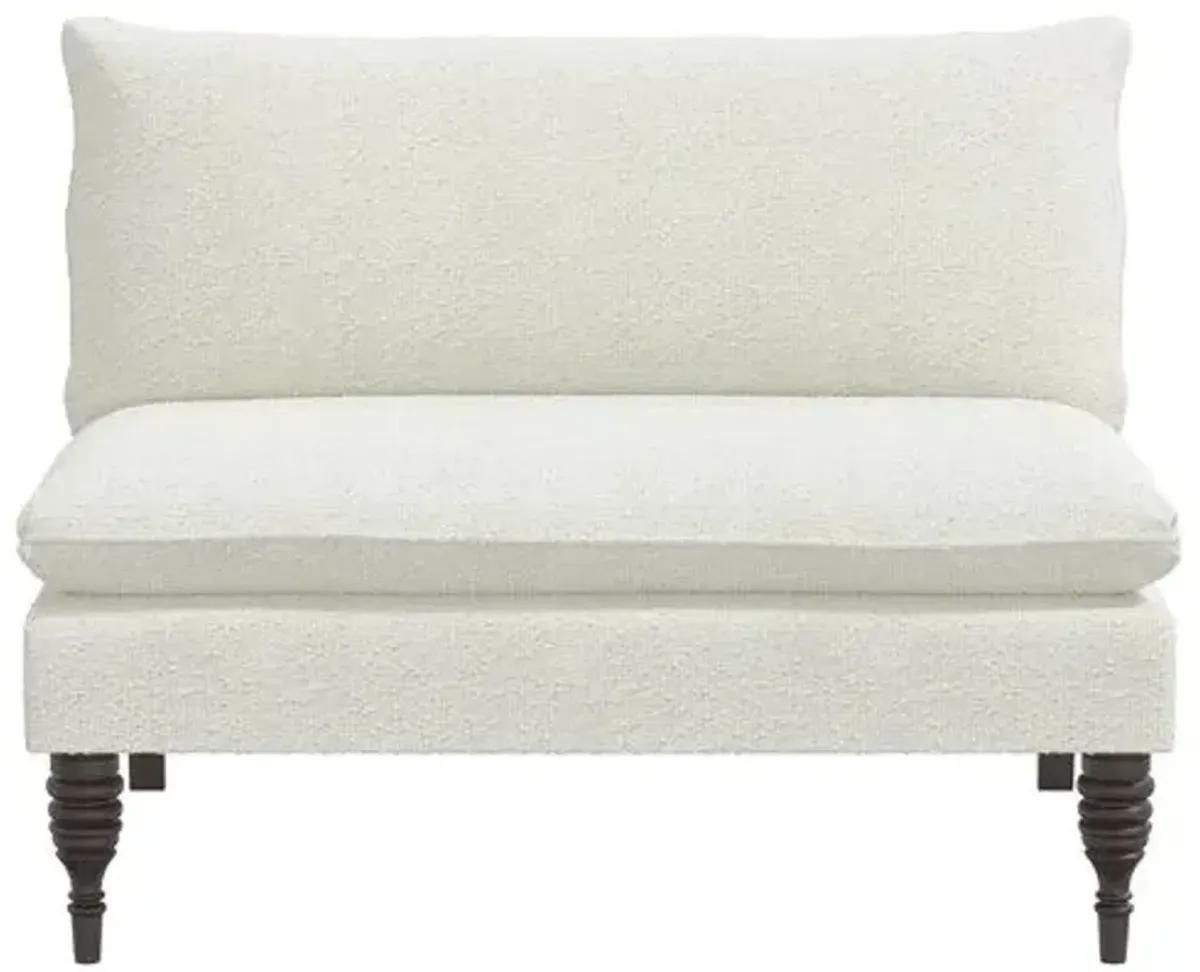 Brighton Bouclé Settee - White