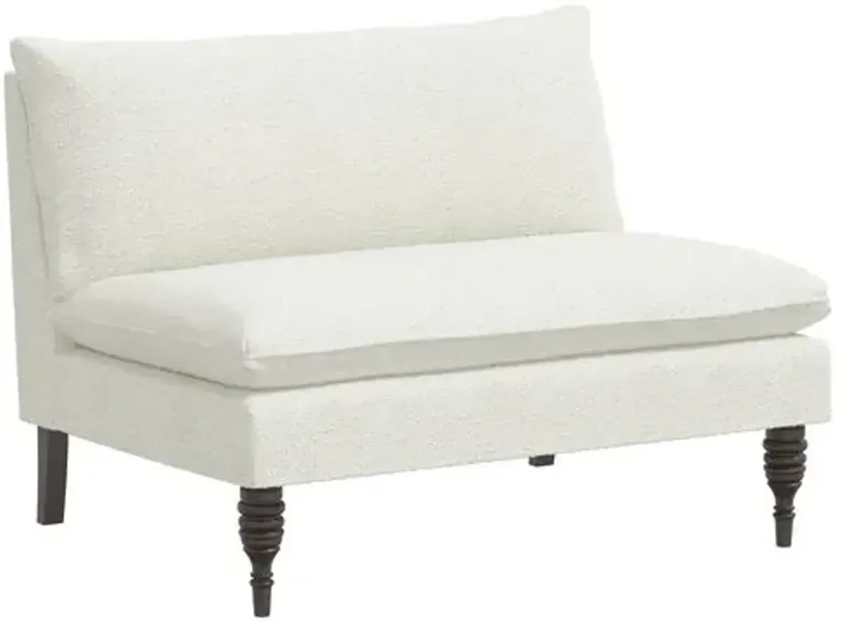 Brighton Bouclé Settee - White