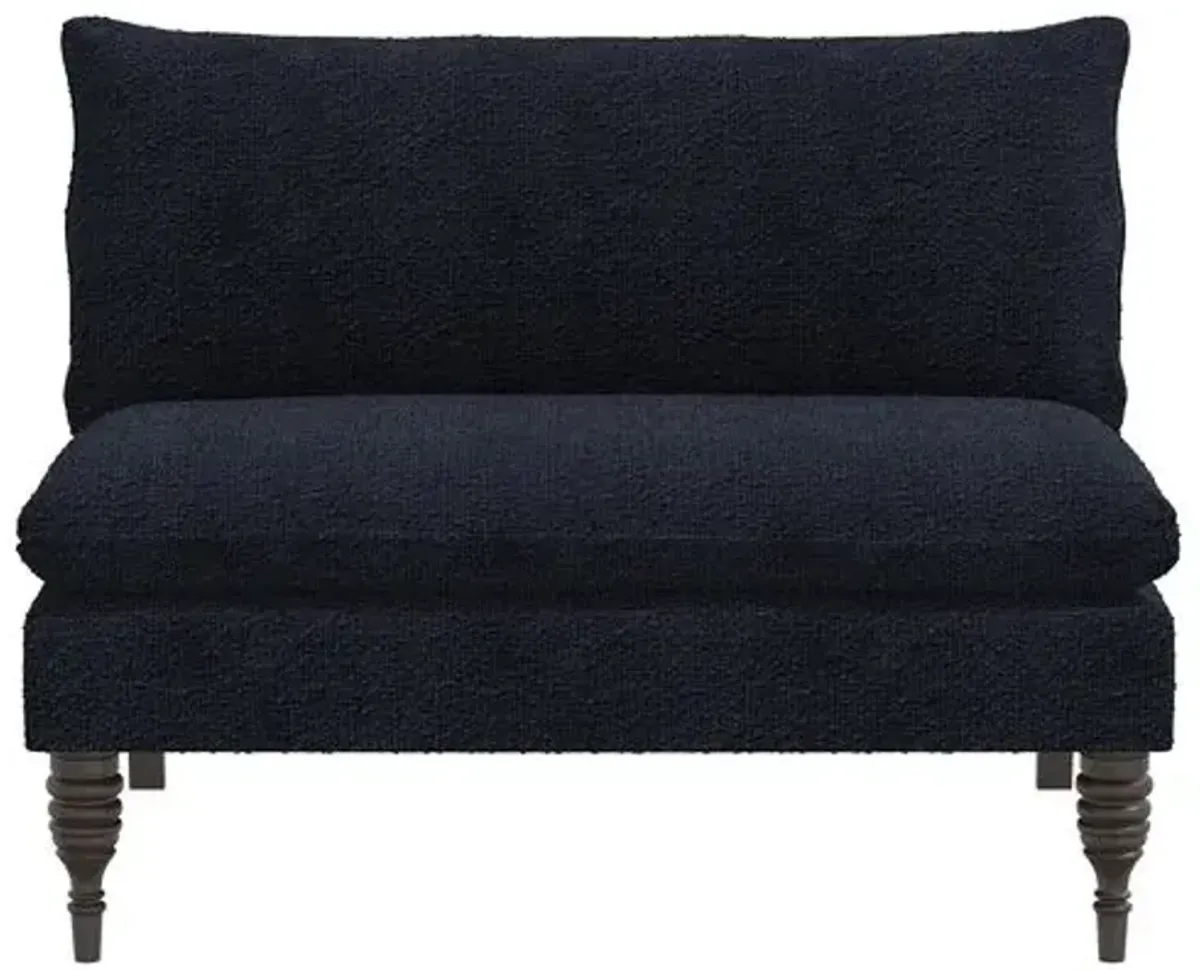 Brighton Bouclé Settee - Black