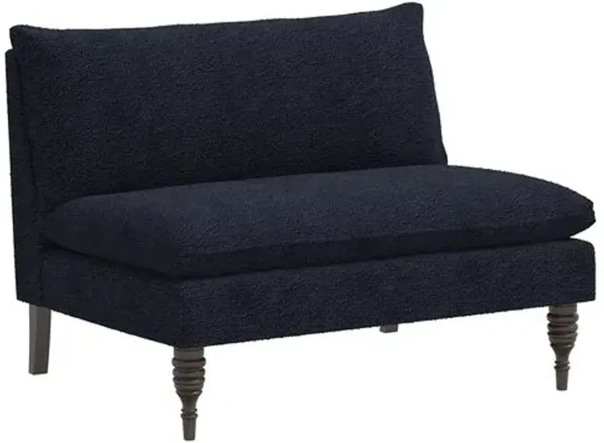 Brighton Bouclé Settee - Black