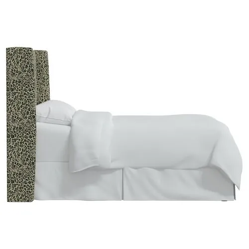 Kelly Pounce Wingback Headboard - Green