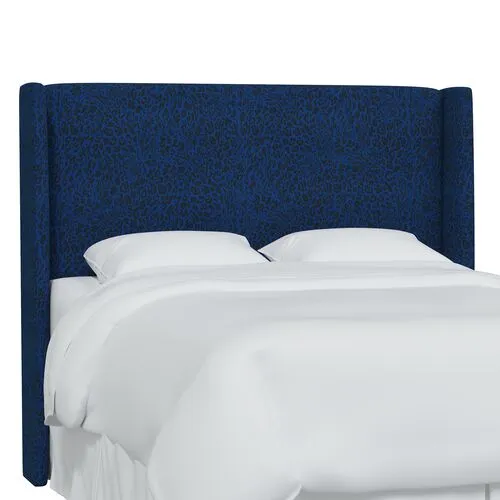 Kelly Pounce Wingback Headboard - Blue