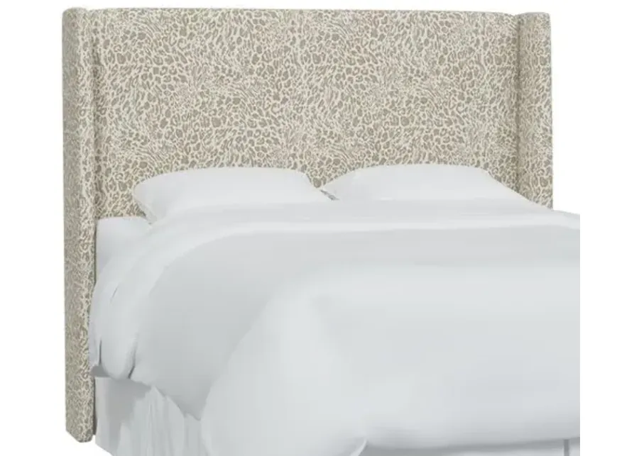 Kelly Pounce Wingback Headboard - Beige