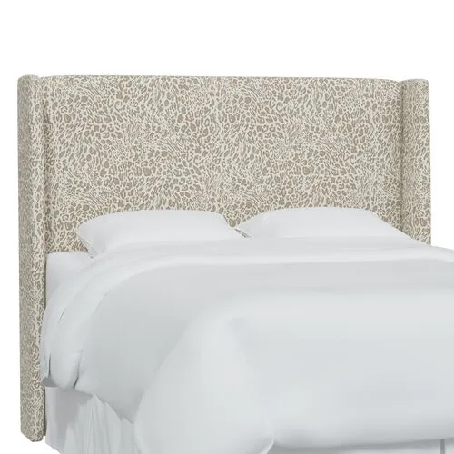 Kelly Pounce Wingback Headboard - Beige