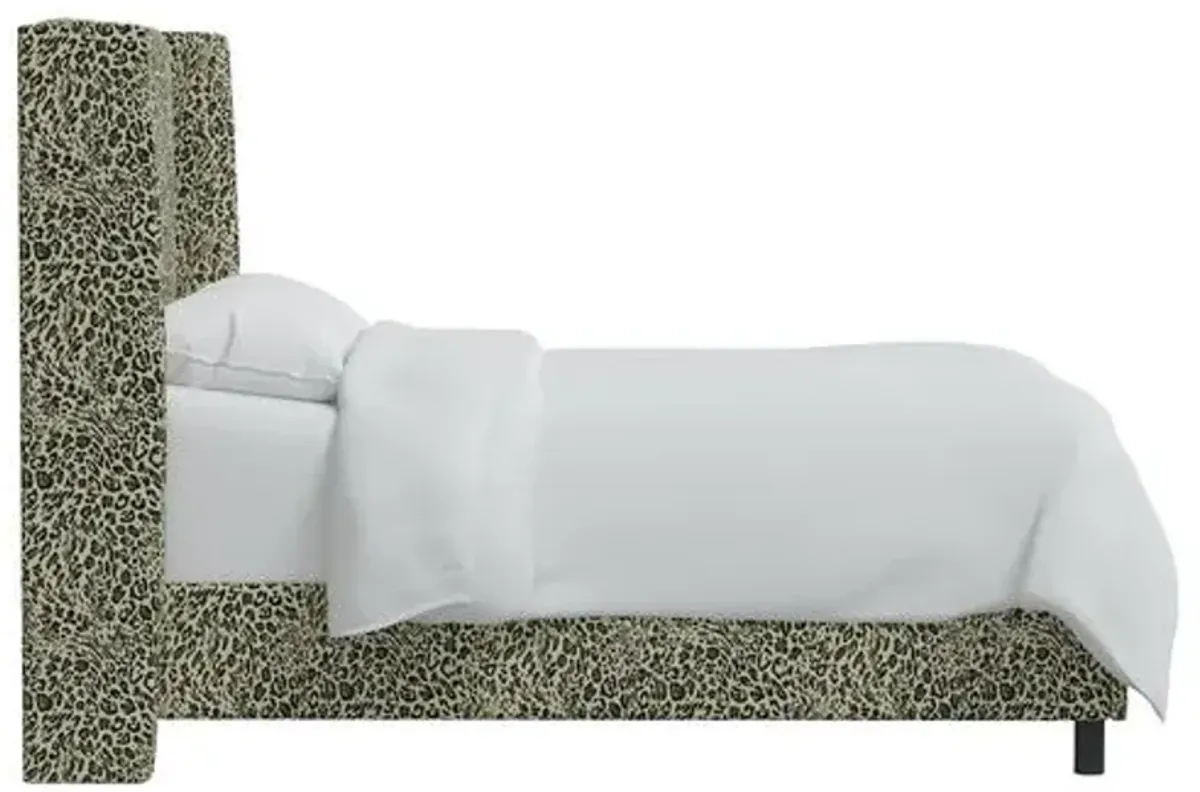 Kelly Pounce Wingback Bed - Green, Comfortable, Durable