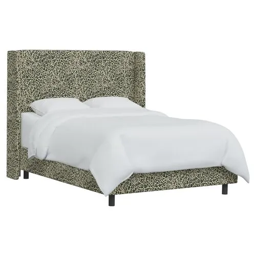 Kelly Pounce Wingback Bed - Green, Comfortable, Durable