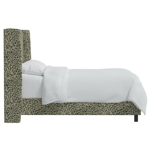 Kelly Pounce Wingback Bed - Green, Comfortable, Durable