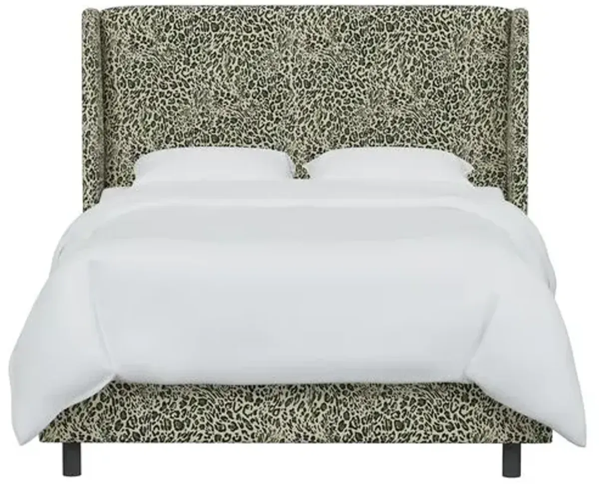 Kelly Pounce Wingback Bed - Green, Comfortable, Durable