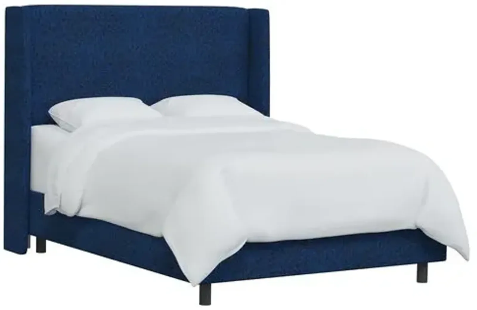 Kelly Pounce Wingback Bed - Blue, Comfortable, Durable