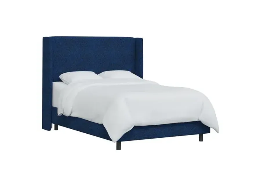 Kelly Pounce Wingback Bed - Blue, Comfortable, Durable