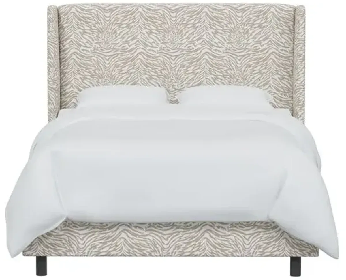 Kelly Lope Wingback Bed - Beige, Comfortable, Durable