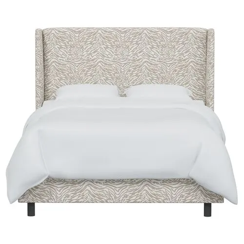 Kelly Lope Wingback Bed - Beige, Comfortable, Durable