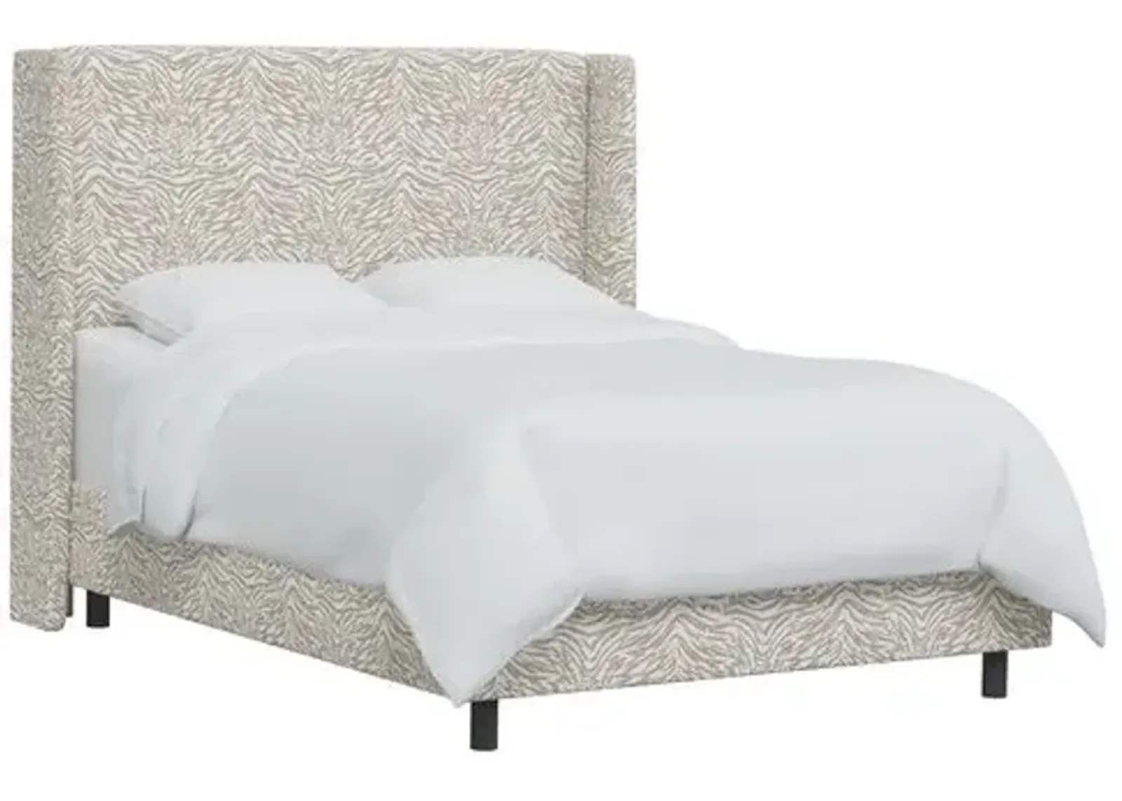 Kelly Lope Wingback Bed - Beige, Comfortable, Durable