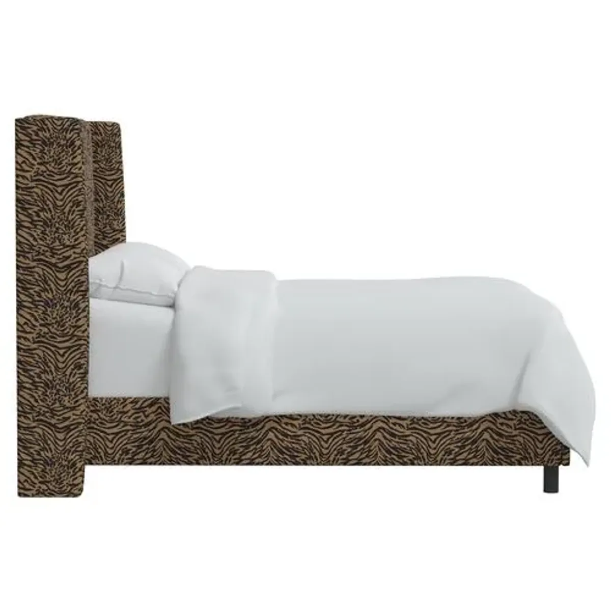 Kelly Lope Wingback Bed - Brown, Comfortable, Durable