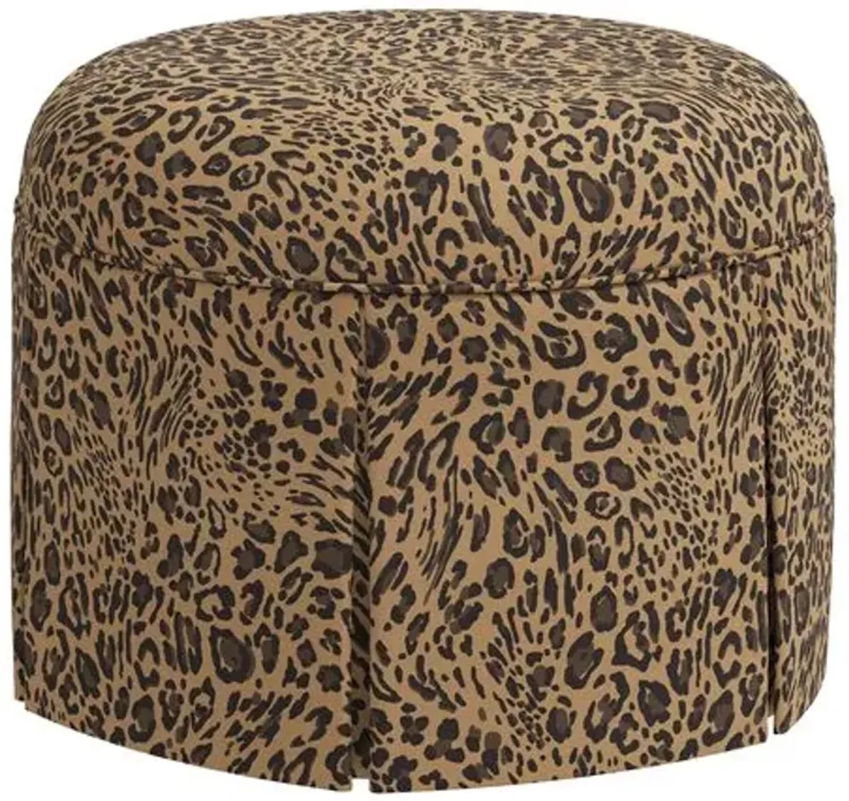 Liza Pounce Skirted Ottoman - Brown