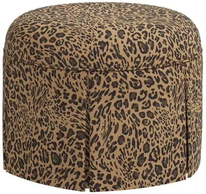 Liza Pounce Skirted Ottoman - Brown