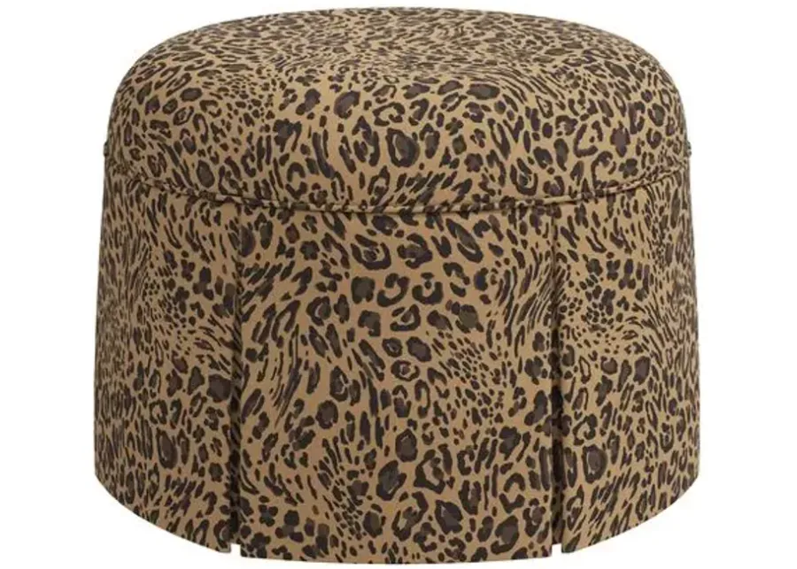 Liza Pounce Skirted Ottoman - Brown