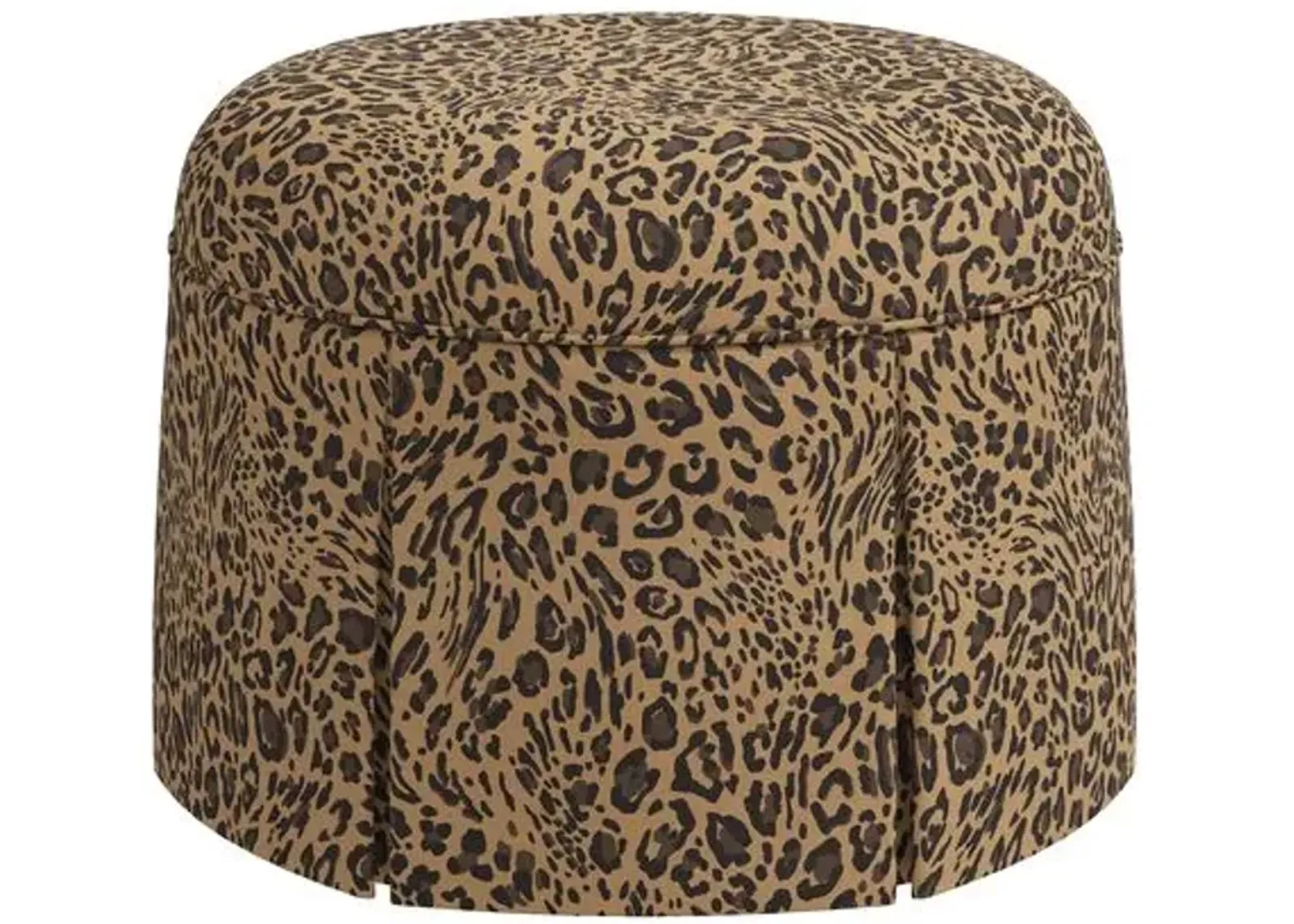 Liza Pounce Skirted Ottoman - Brown