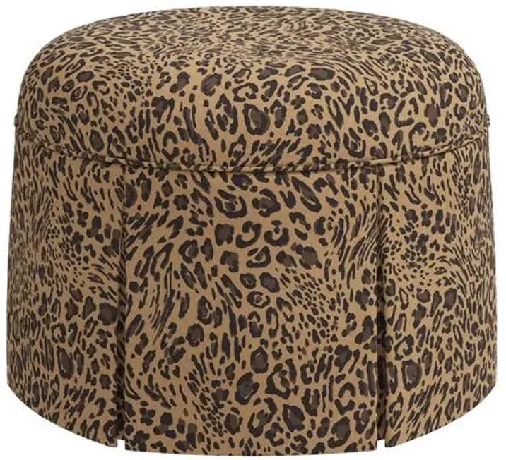 Liza Pounce Skirted Ottoman - Brown