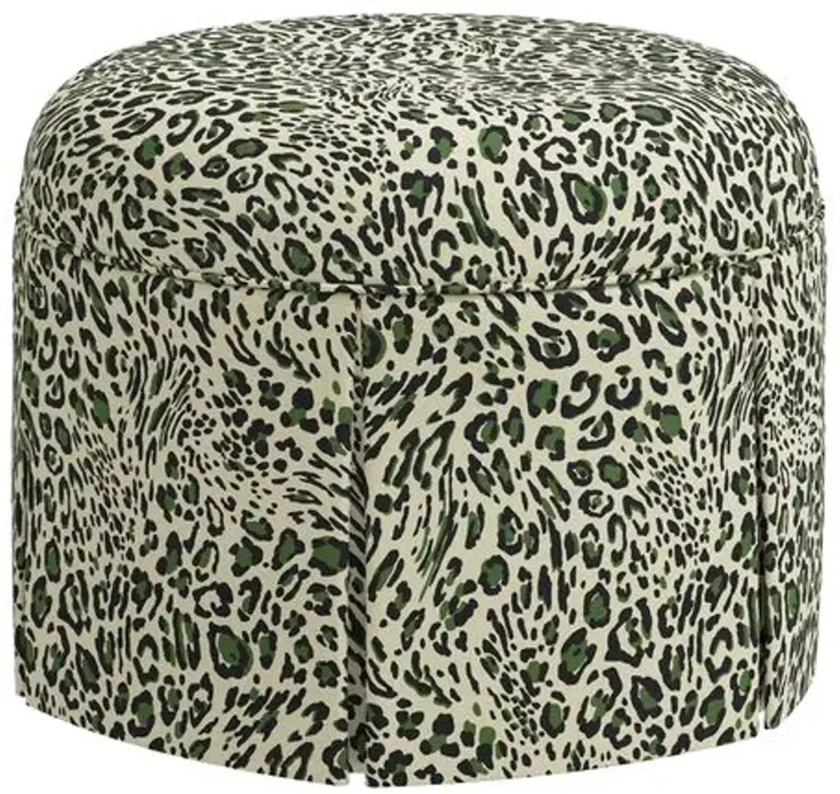 Liza Pounce Skirted Ottoman - Green