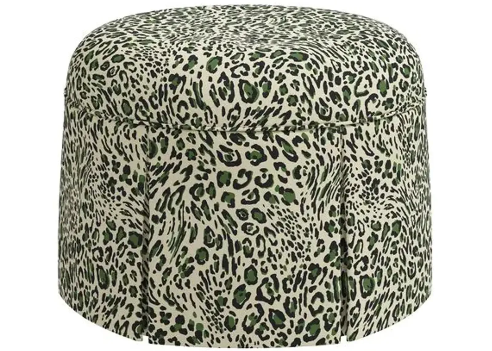 Liza Pounce Skirted Ottoman - Green