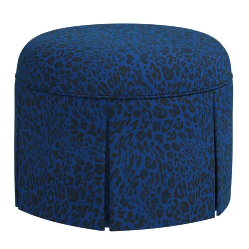 Liza Pounce Skirted Ottoman - Blue