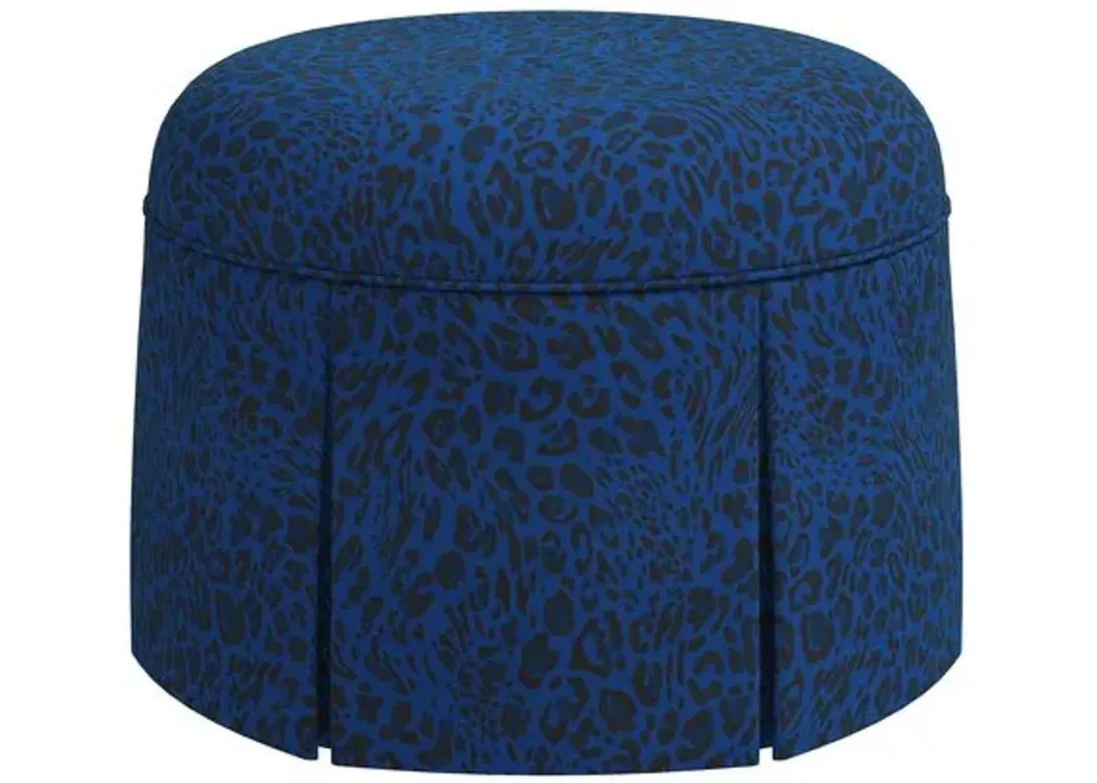 Liza Pounce Skirted Ottoman - Blue