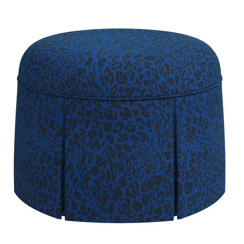 Liza Pounce Skirted Ottoman - Blue