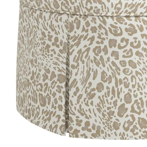 Liza Pounce Skirted Ottoman - Beige