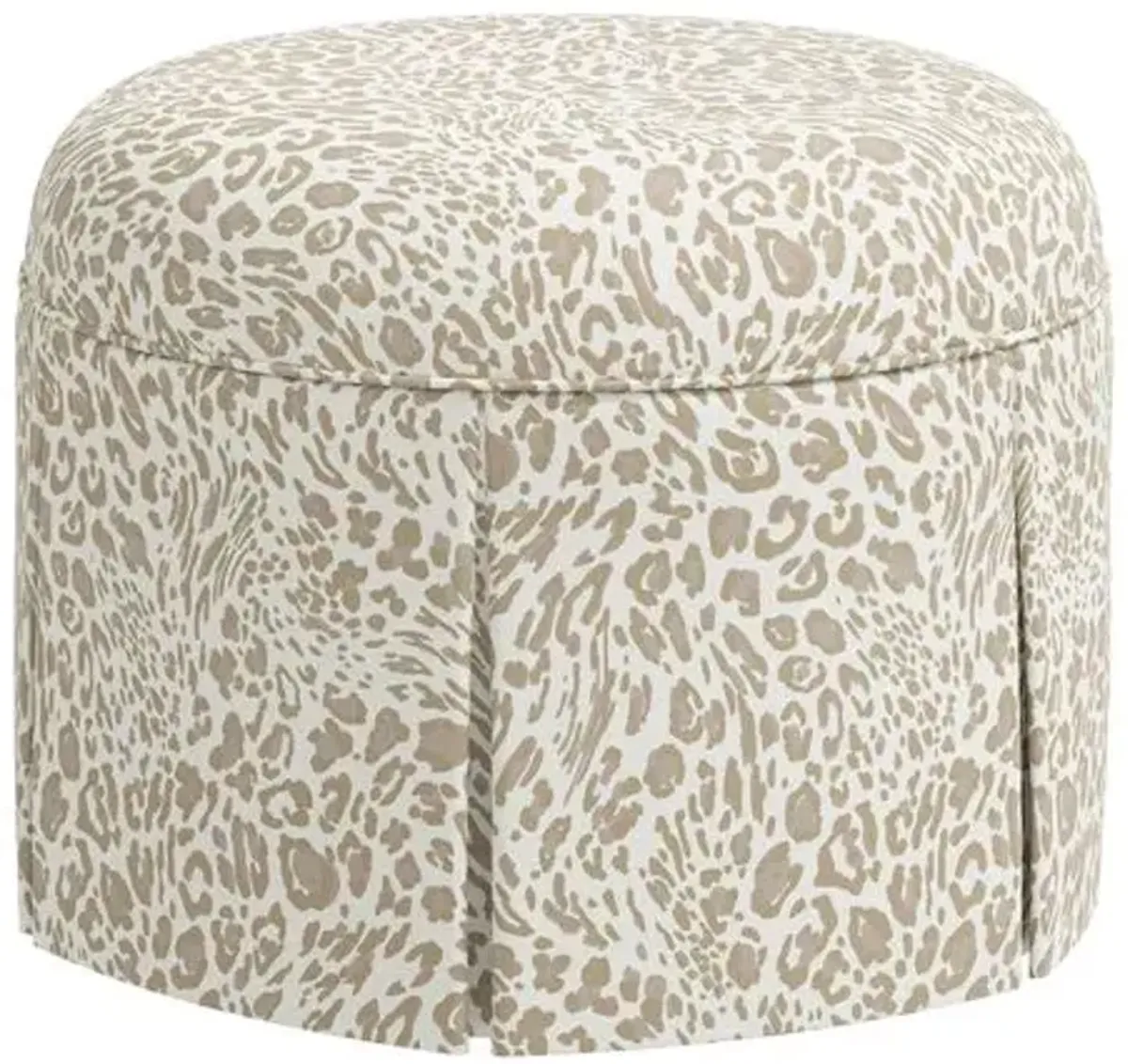 Liza Pounce Skirted Ottoman - Beige