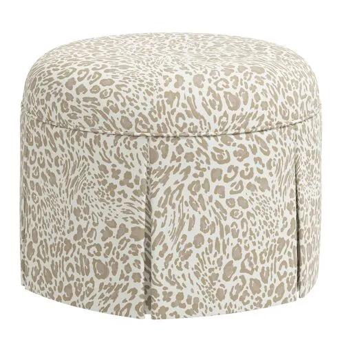 Liza Pounce Skirted Ottoman - Beige