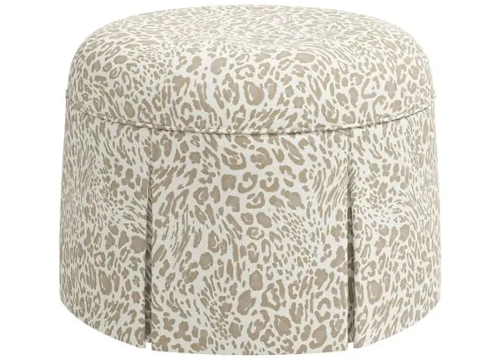 Liza Pounce Skirted Ottoman - Beige