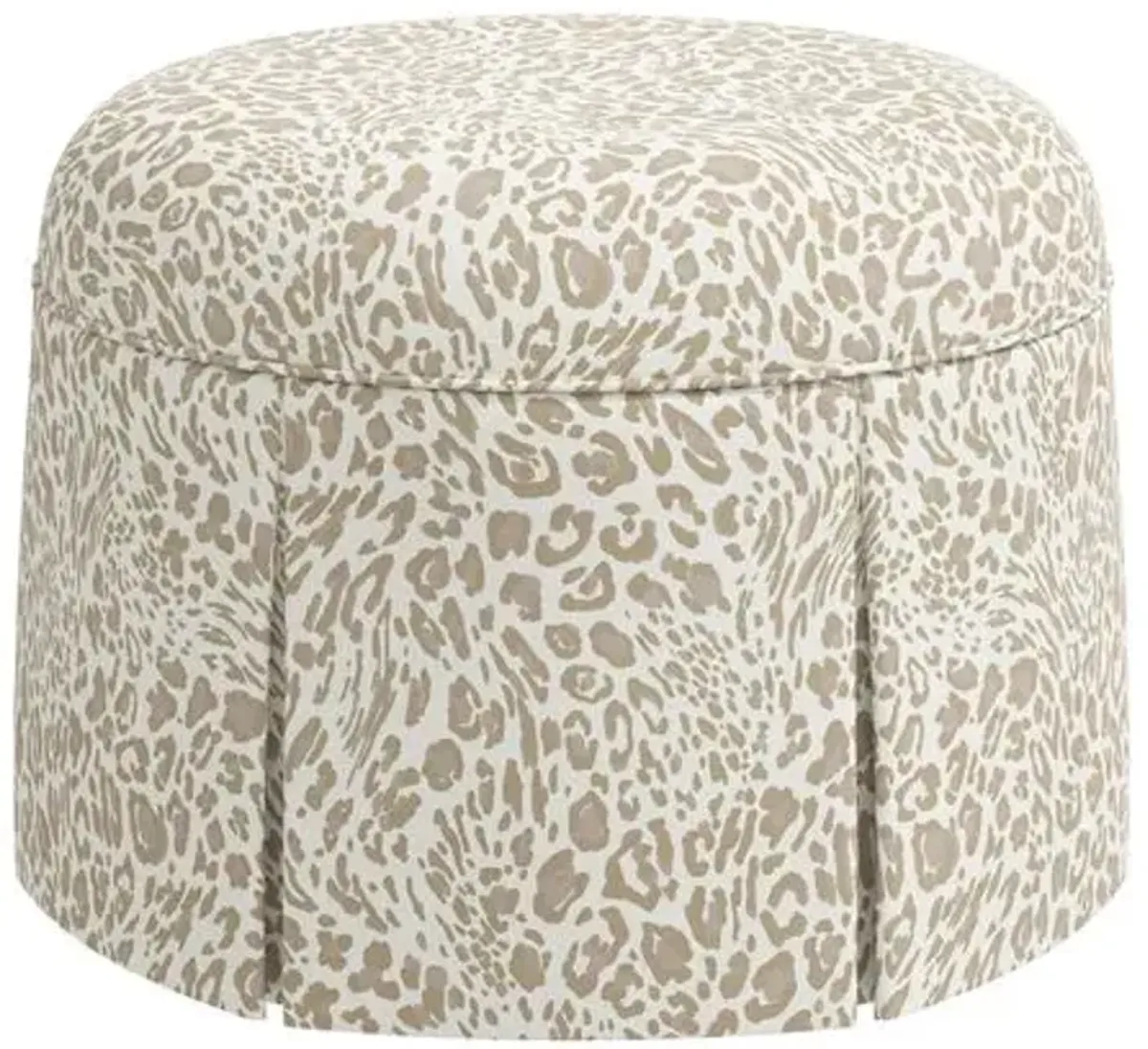 Liza Pounce Skirted Ottoman - Beige