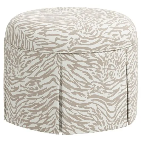 Liza Lope Skirted Ottoman - Beige