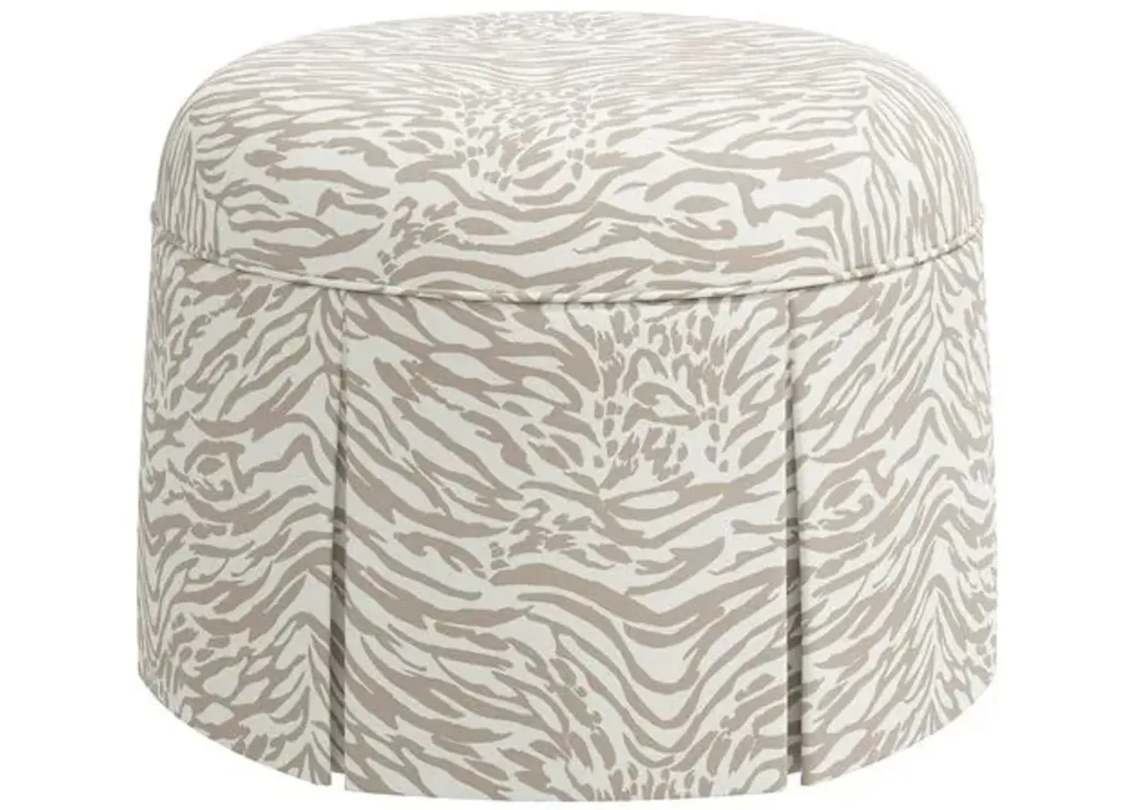 Liza Lope Skirted Ottoman - Beige