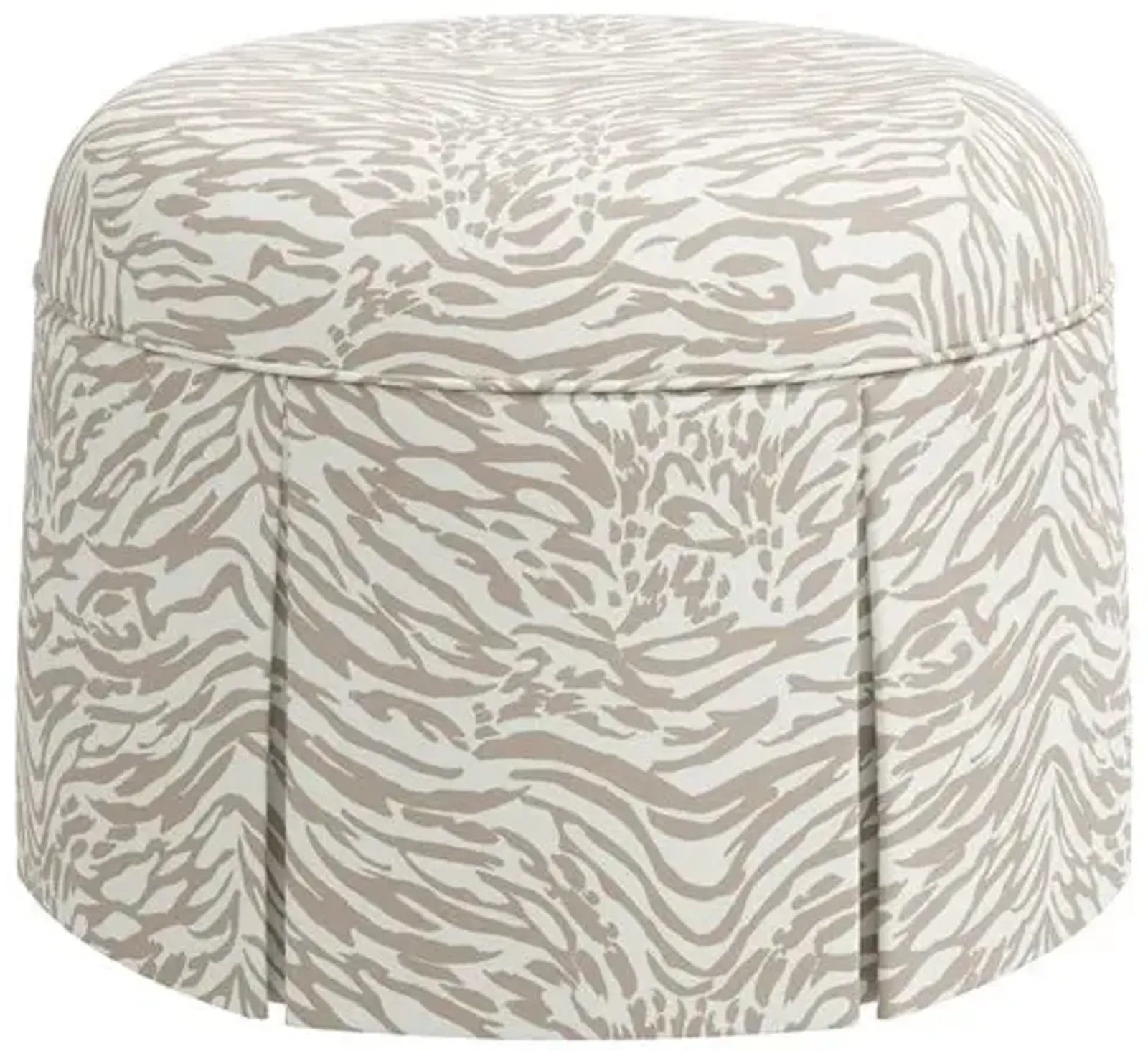 Liza Lope Skirted Ottoman - Beige