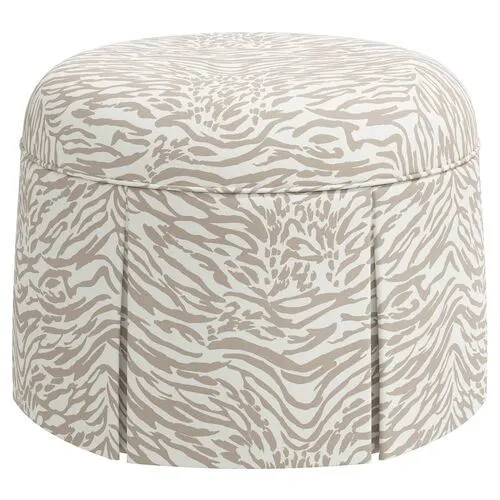 Liza Lope Skirted Ottoman - Beige