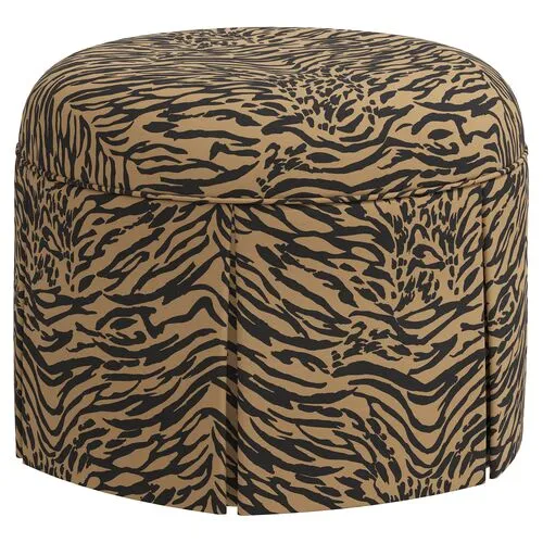 Liza Lope Skirted Ottoman - Brown