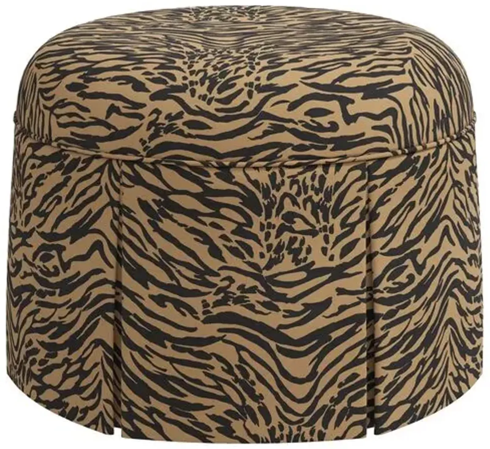 Liza Lope Skirted Ottoman - Brown