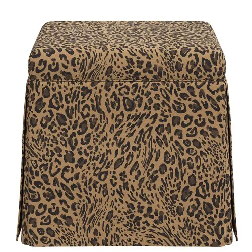 Anne Pounce Skirted Ottoman - Brown