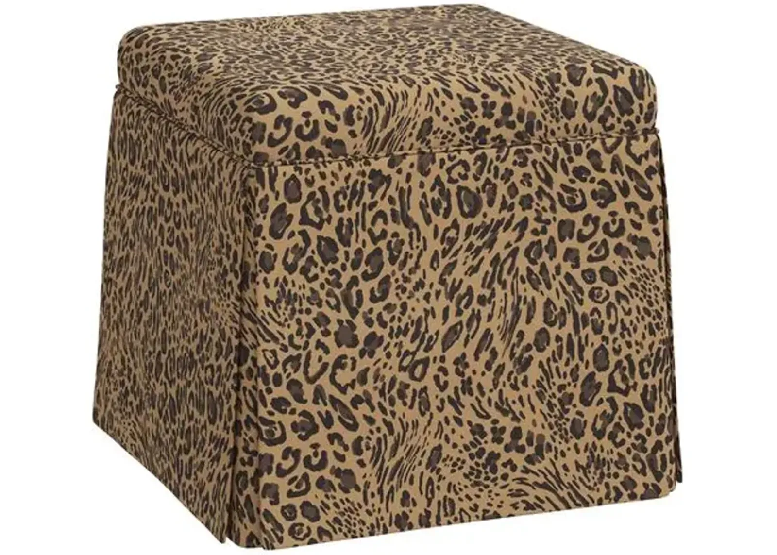 Anne Pounce Skirted Ottoman - Brown