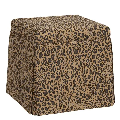 Anne Pounce Skirted Ottoman - Brown