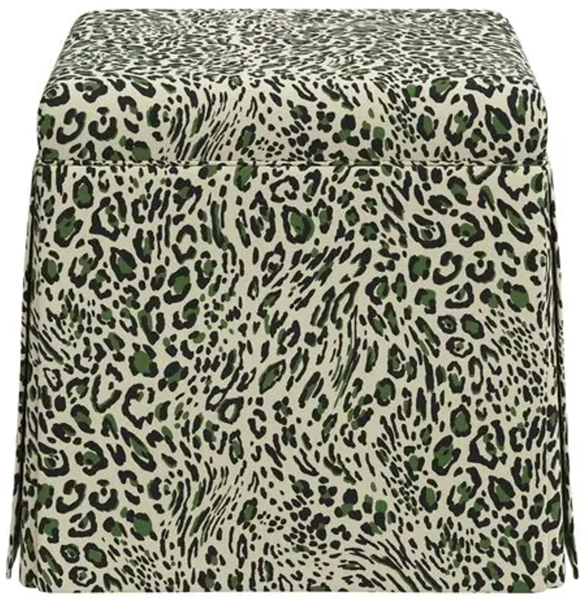 Anne Pounce Skirted Ottoman - Green