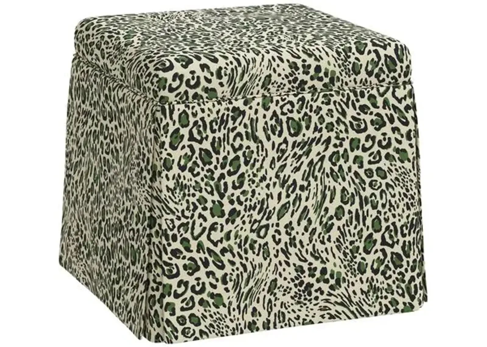 Anne Pounce Skirted Ottoman - Green