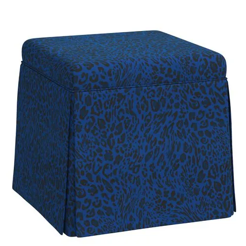 Anne Pounce Skirted Ottoman - Blue