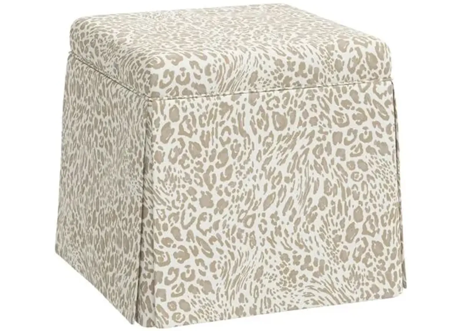 Anne Pounce Skirted Ottoman - Beige